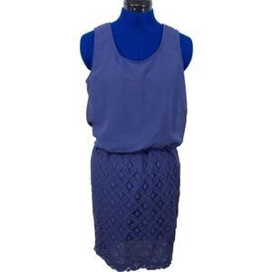 Saks Fifth Avenue Black Label Blue Blouson Dress Size 6